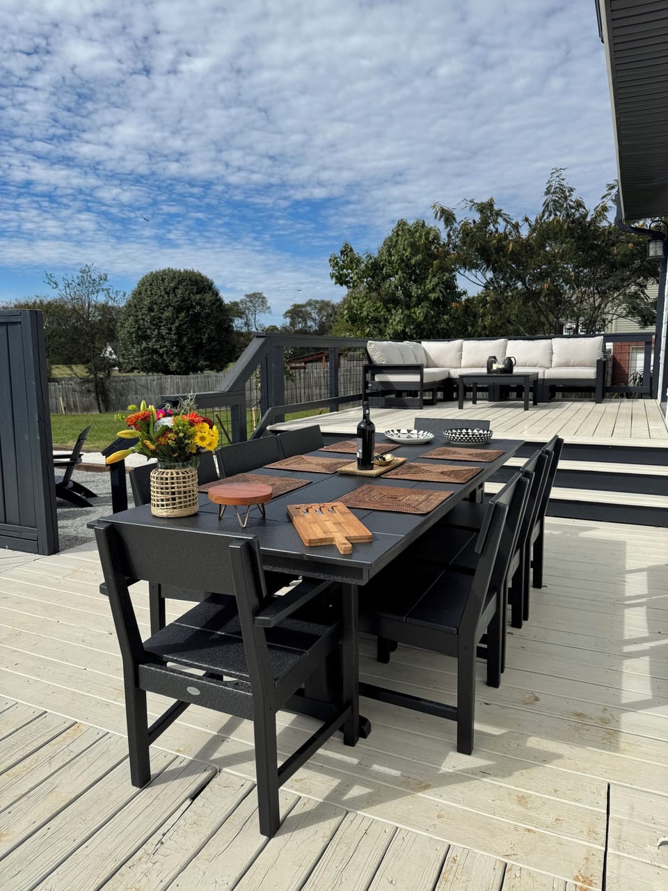 Patio deck dining and seating area 