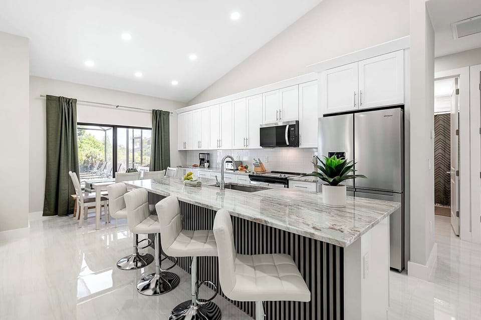 Kitchen with Large Island and Additional Island Seating