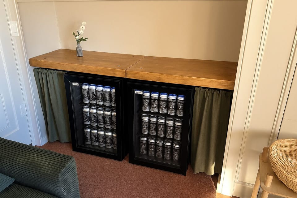 Sunporch beverage fridges and bar