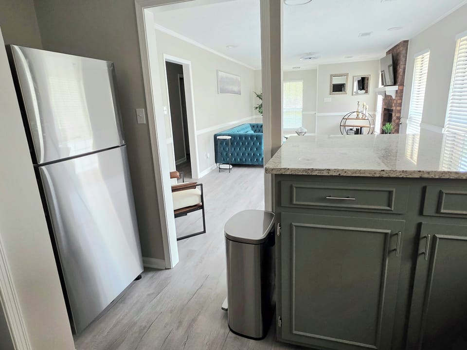 Full Sized Refrigerator and Breakfast Bar