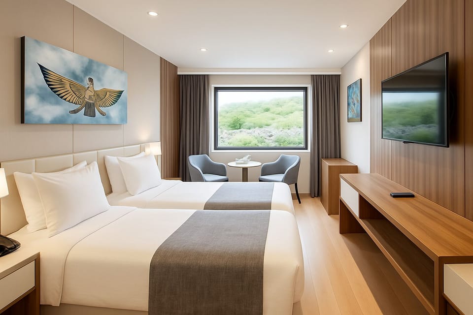 Deluxe Double Room, River View | In-room safe, blackout drapes, soundproofing