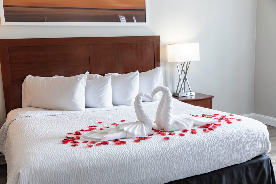 Executive Studio Suite | Desk, laptop workspace, blackout drapes, iron/ironing board