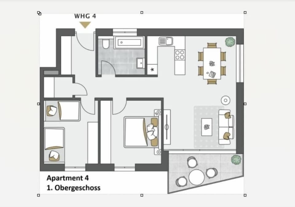 Apartment 4 | Living area | 80-inch TV with satellite channels
