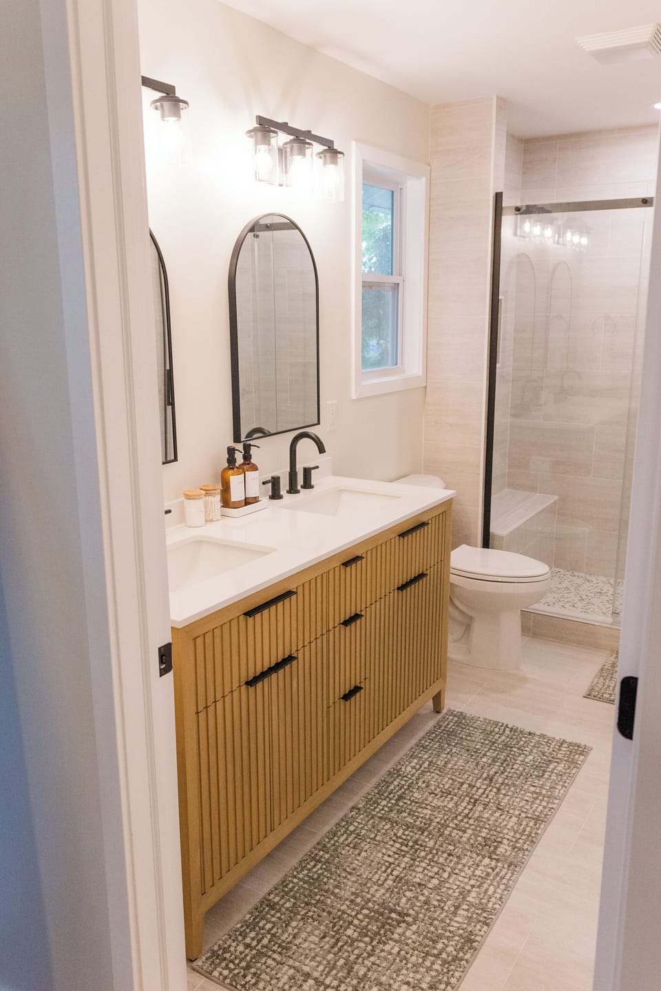 Thoughtfully stocked bathroom  from cotton rounds, hair dryers, to Q-tips.
