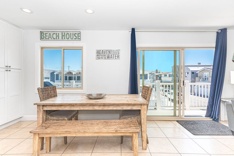 The kitchen opens out to the dining area, making meal prep a social affair!
                