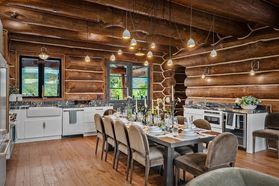 Open kitchen and dining layout keeps everyone connected—perfect for family dinners and group celebrations