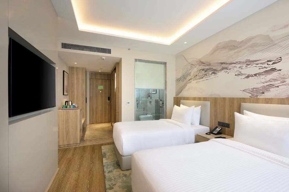 Premium Twin Room | Blackout drapes, soundproofing, iron/ironing board, WiFi (free)