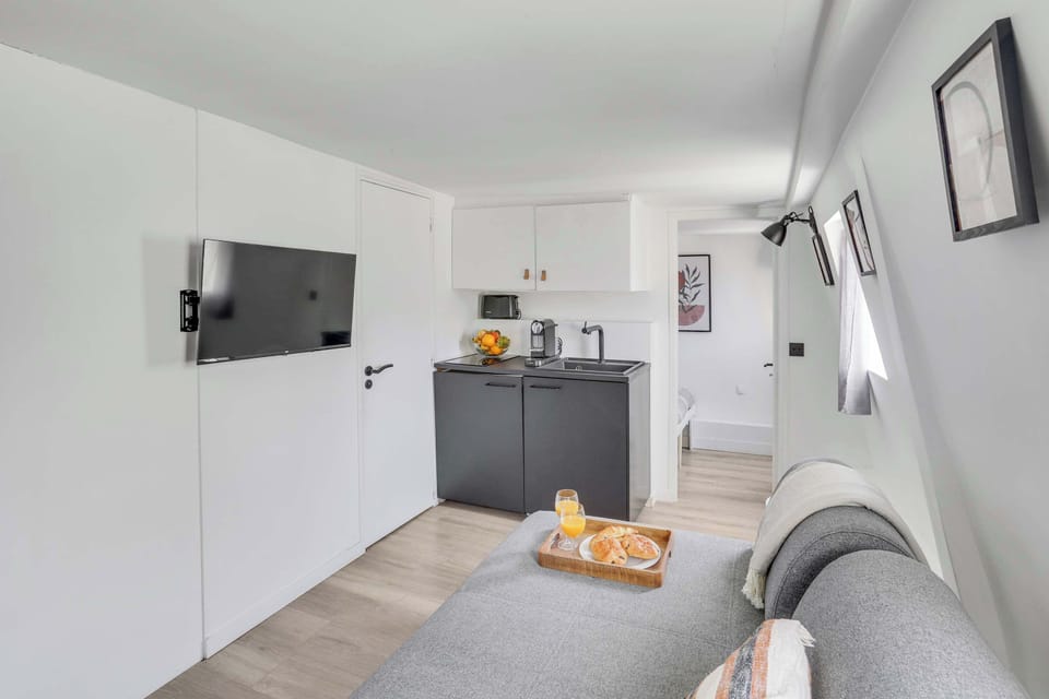 The open-plan living, kitchen and dining area