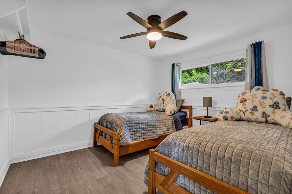 Twin bed takeover. A comfy setup for kids or friends—sleep, hang out, repeat.