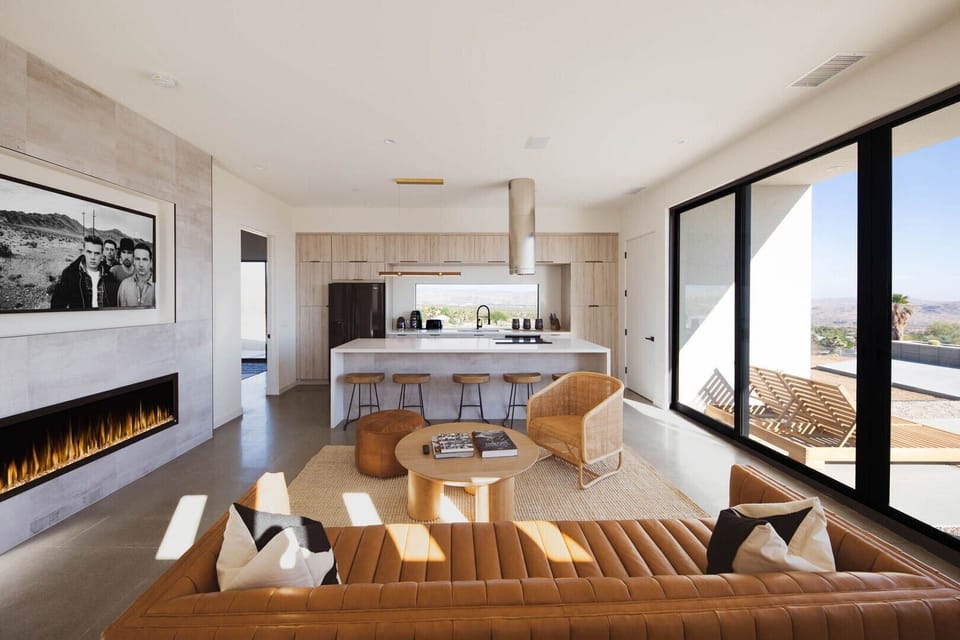 Fireplace.