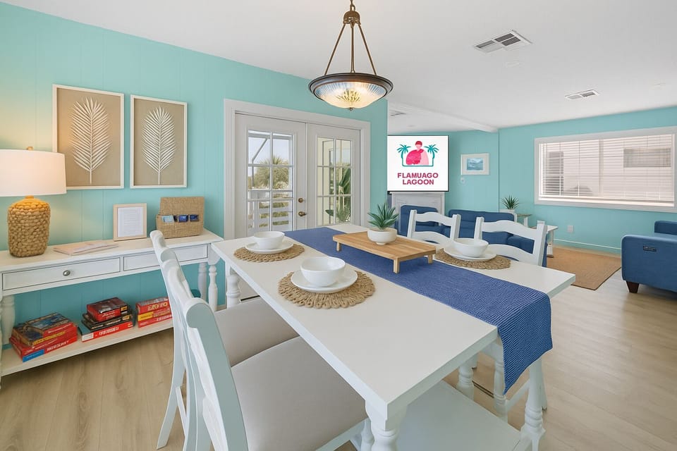 Spacious dining room with comfortable seating