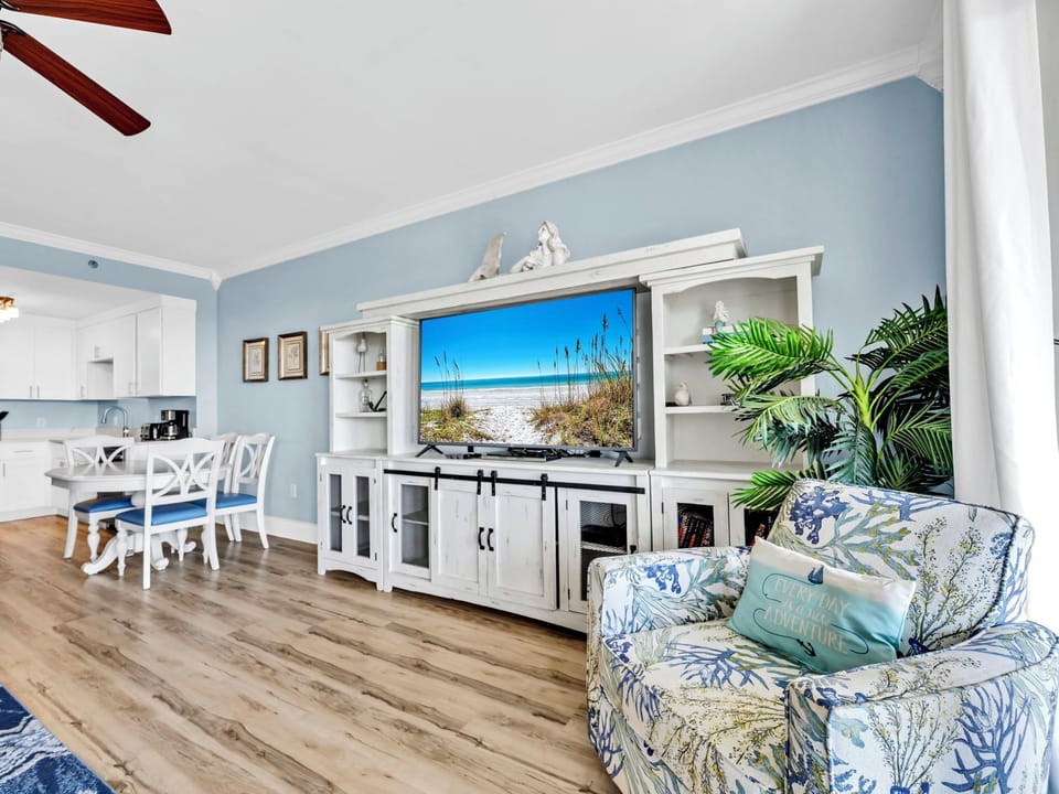 Enjoy a movie on the flat screen