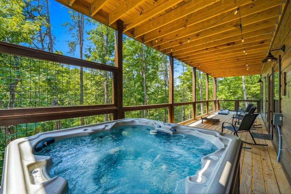 Hot tub on balcony