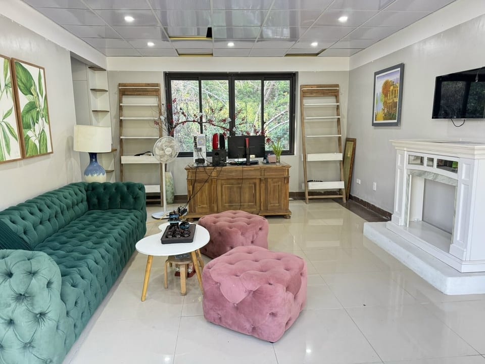 Family Villa, 2 Bedrooms, 2 Bathrooms, Lake View | Living area | Smart speakers, offices