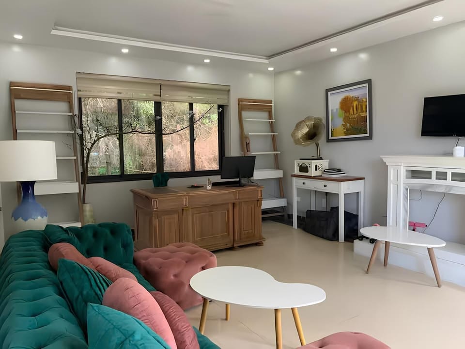 Family Villa, 2 Bedrooms, 2 Bathrooms, Lake View | Living area | Smart speakers, offices