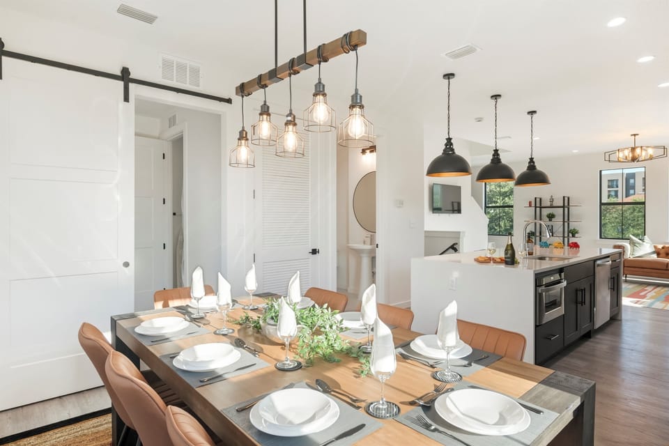Dining Area: Gather around the stylish table for an entertaining evening!