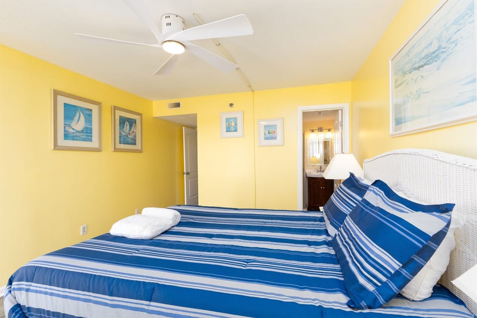 Queen-size bed in master bedroom