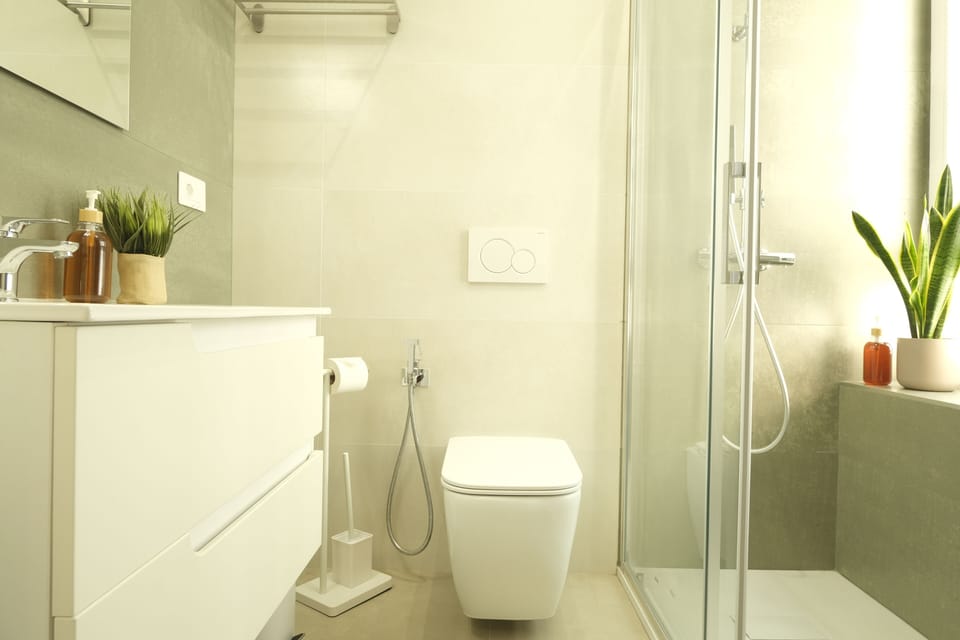 Deluxe Double Room, 1 Queen Bed, Private Bathroom | Bathroom | Shower, hair dryer, towels, soap