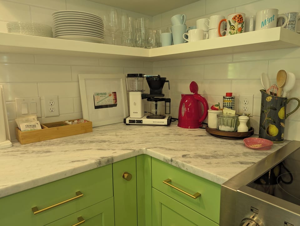 Moccamaster coffee maker, kitchen counter.