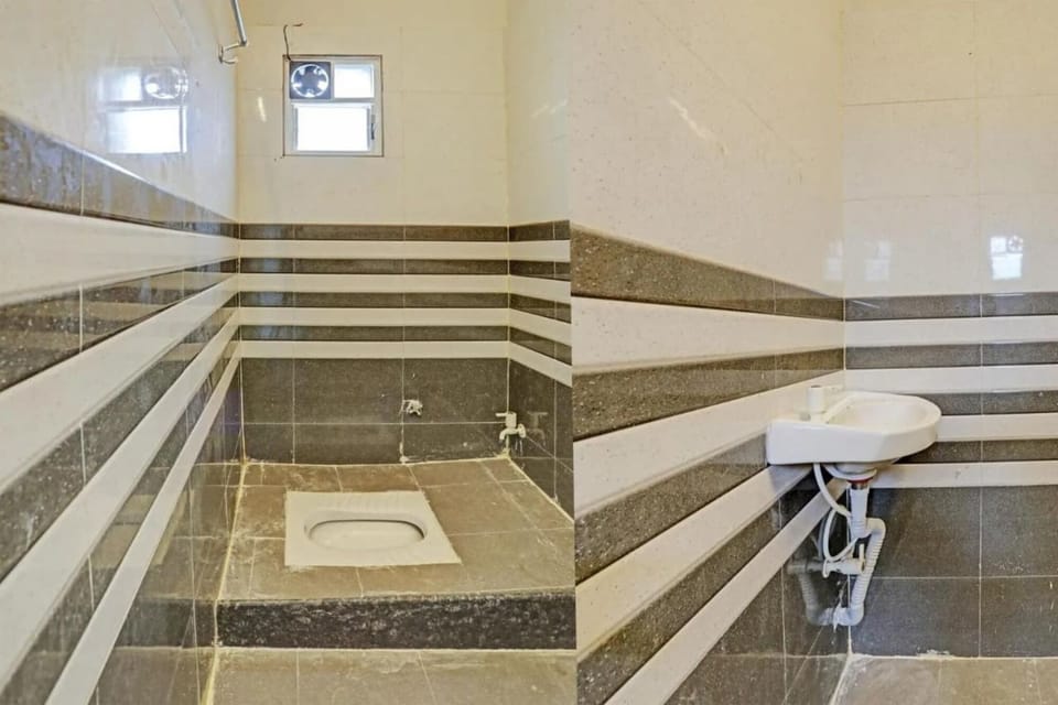 Shower, towels, soap, shampoo