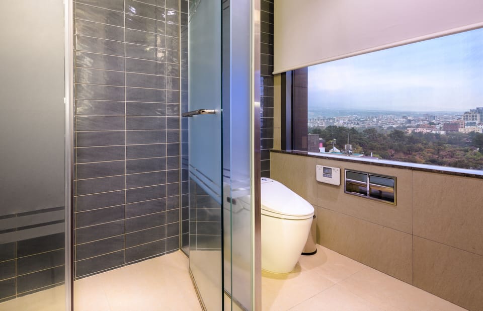 Hair dryer, bathrobes, slippers, bidet