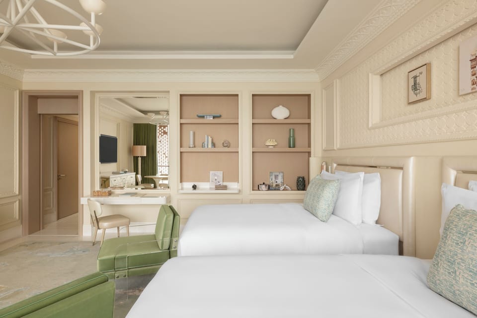 Premium bedding, pillowtop beds, minibar, desk