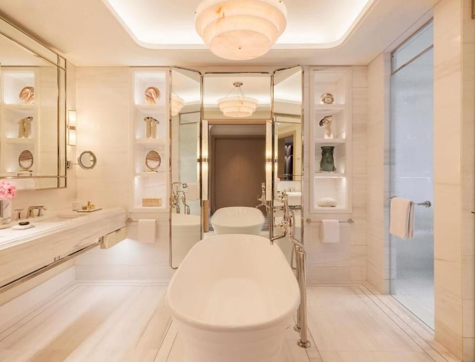 Junior Suite, 1 King Bed, Balcony, Sea View (1 Bedroom) | Bathroom | Separate tub and shower, rainfall showerhead, eco-friendly toiletries