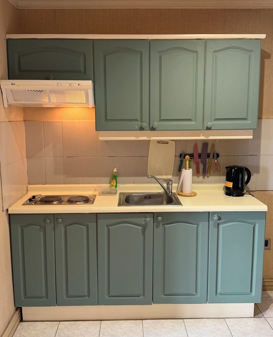 Comfort Apartment, 1 King Bed, Private Bathroom, City View | Private kitchen | Stovetop, electric kettle, cookware/dishes/utensils, cleaning supplies