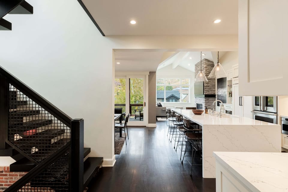 Entrance into the Main Level Living/Kitchen from the stairs
