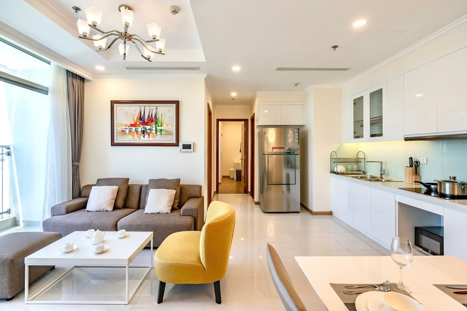 Standard Apartment, Balcony, City View | Living area | 50-inch Smart TV with digital channels
