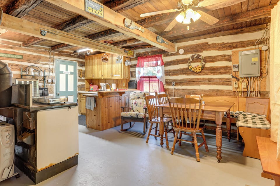 Dining Area & Kitchen | 1st Floor | Dishes & Flatware Provided