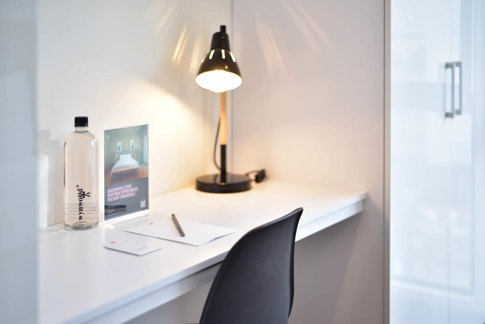 Minimalist desk with good lighting