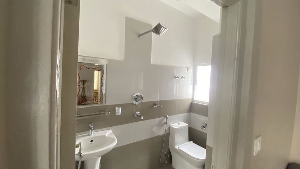Shower, soap, toilet paper