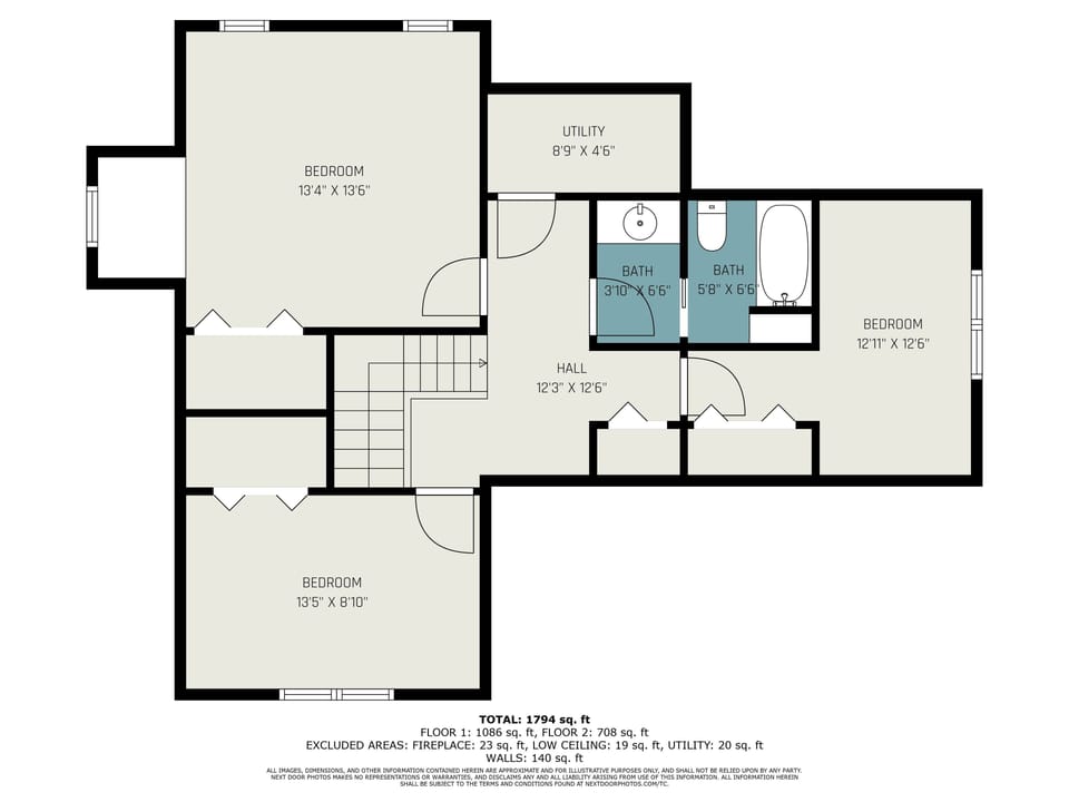 SCHEMATIC:  Diagram of the second floor