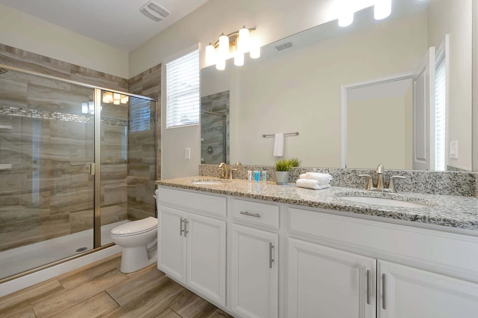 Modern bathroom with double vanity
