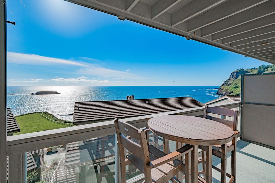 Enjoy stunning ocean views from the private balcony, an ideal spot for sipping morning coffee or unwinding in the evening.