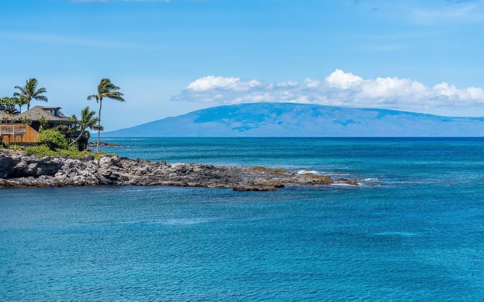 your view of Lania, Larry Ellisons island. Celebrity row of houses across bay.