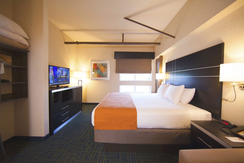 Standard Room, 1 King Bed | Desk, iron/ironing board, free cribs/infant beds, rollaway beds