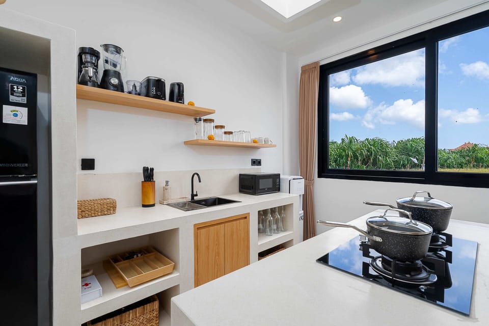 Basic Villa | Private kitchen | Fridge, microwave, stovetop, toaster