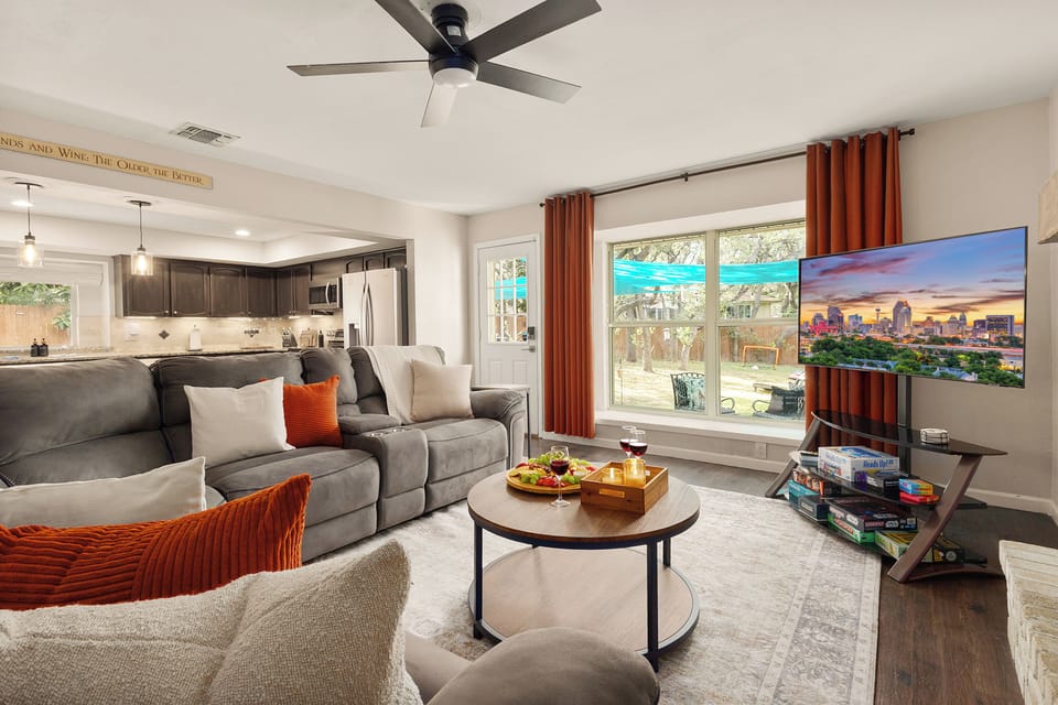 Open living spaces keep the whole group connected.