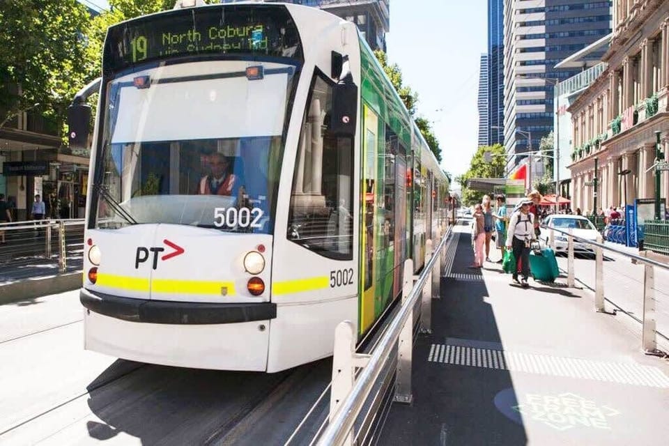 A tram stop right next to us at the corner of Swanston & A'Beckett St.