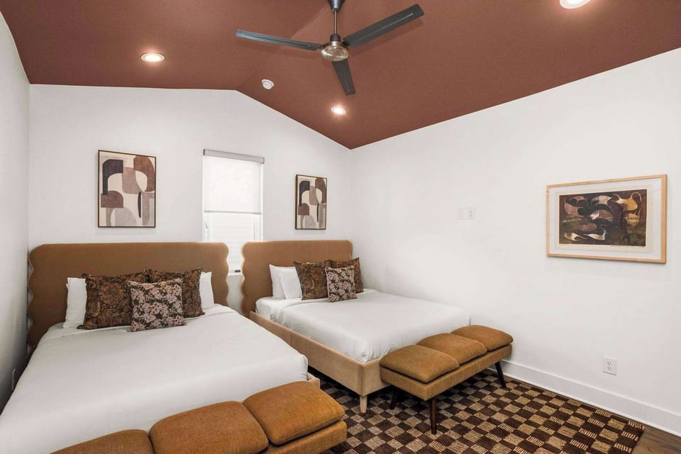 Bedroom 4: Two Queen Beds + Twin Rollaway, Smart TV + Adjacent Full Bathroom