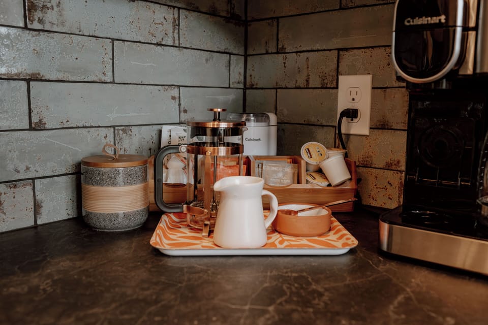 Cream, sugar, honey, agave, tea. 