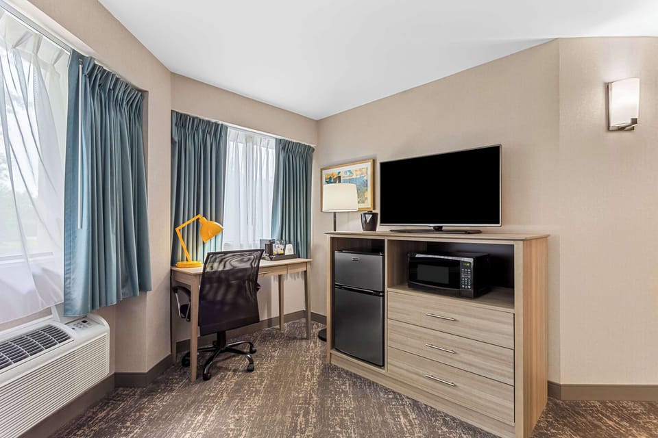 Standard Room, 1 Queen Bed, Non Smoking, Refrigerator & Microwave | Desk, iron/ironing board, cribs (free), WiFi (free)