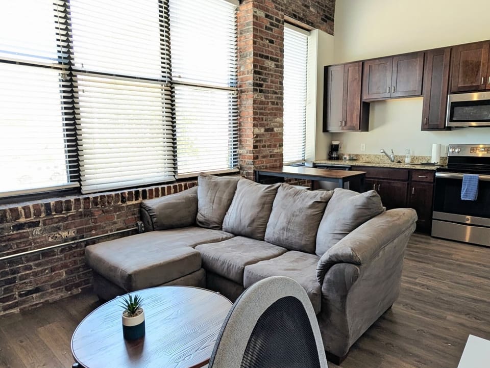 The cozy living room 