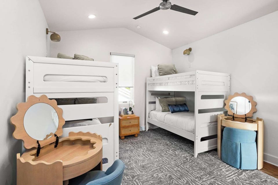 Bedroom 4: (2) Bunkbeds + Twin Rollaway Bed, Smart TV, Two Vanity Areas and Adjacent Full Bathroom