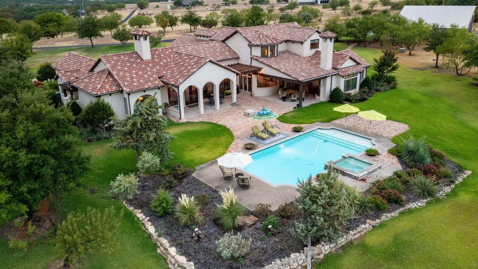 This Mediterranean estate sits atop one of Aledo’s highest hilltops.