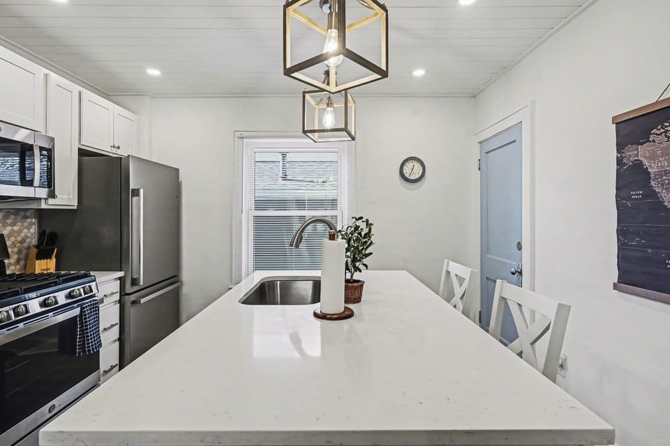 Spacious kitchen island perfect for cooking and gathering