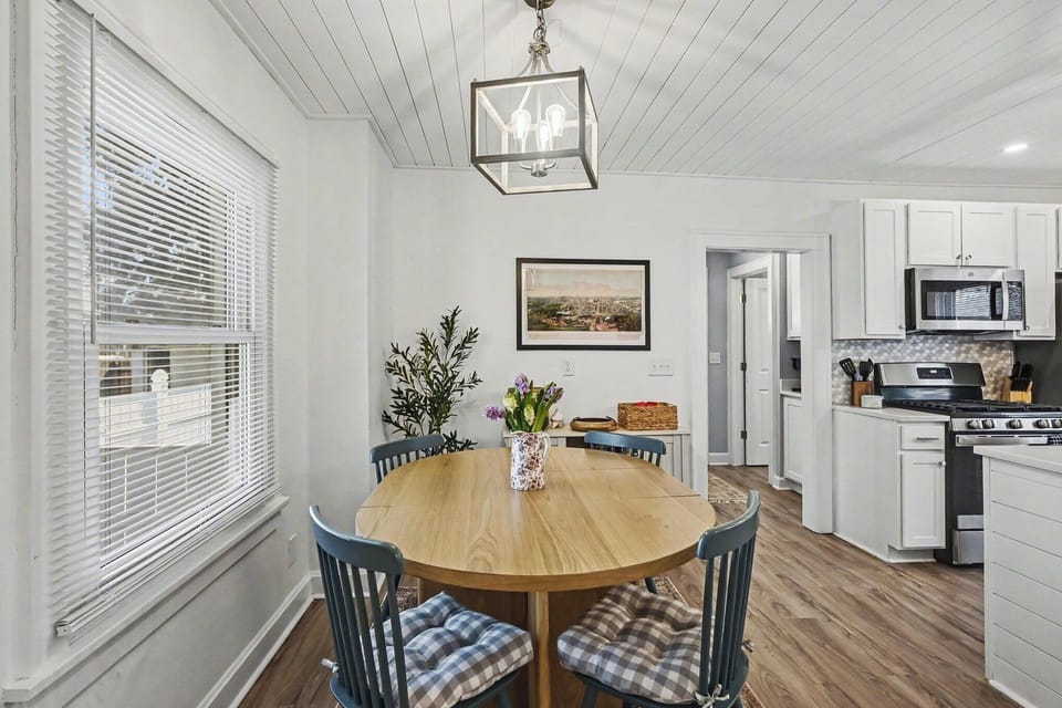 Sunny dining space perfect for morning coffee or shared meals