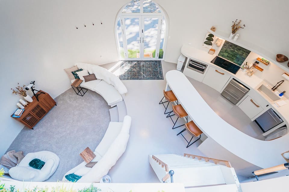 view of the main living area from the loft.